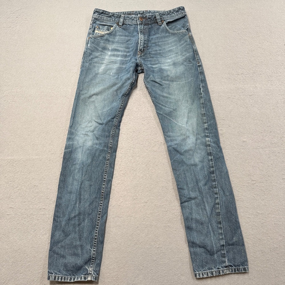 Diesel Krayver Jeans Men's 29x32 Blue Denim Regular Slim Medium Wash Faded